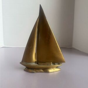 Vintage Brass Sailboat Sculpture